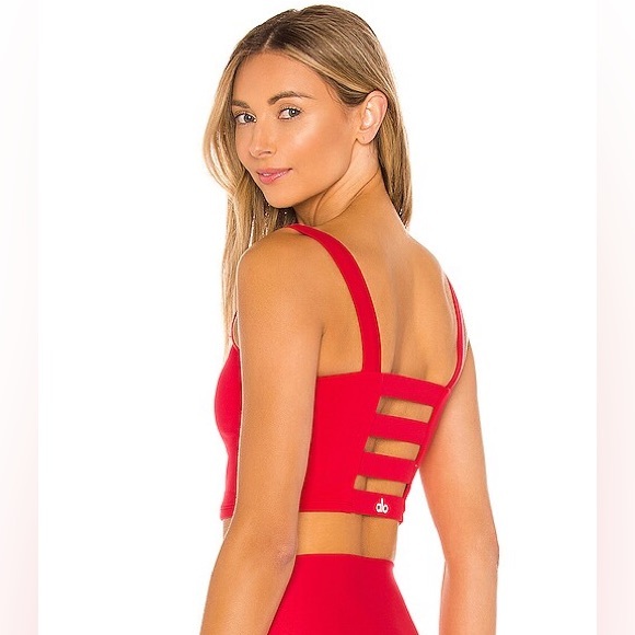 ALO Yoga Other - Alo Yoga Fortify Strappy Bra Tank w/ built-in bra Sz Small in Scarlet Red